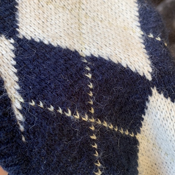 Vintage Navy Blue and White Argyle Sweater Vest - Picture 10 of 10
